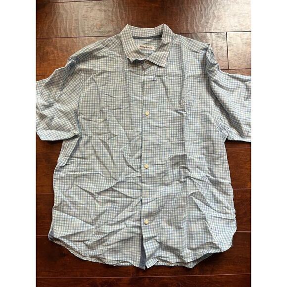 Tommy Bahama Mens Button Down Short Sleeve Linen Blend Shirt Size XL - Picture 1 of 6
